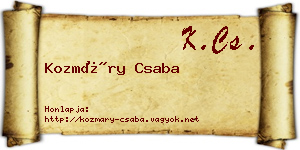 Kozmáry Csaba névjegykártya